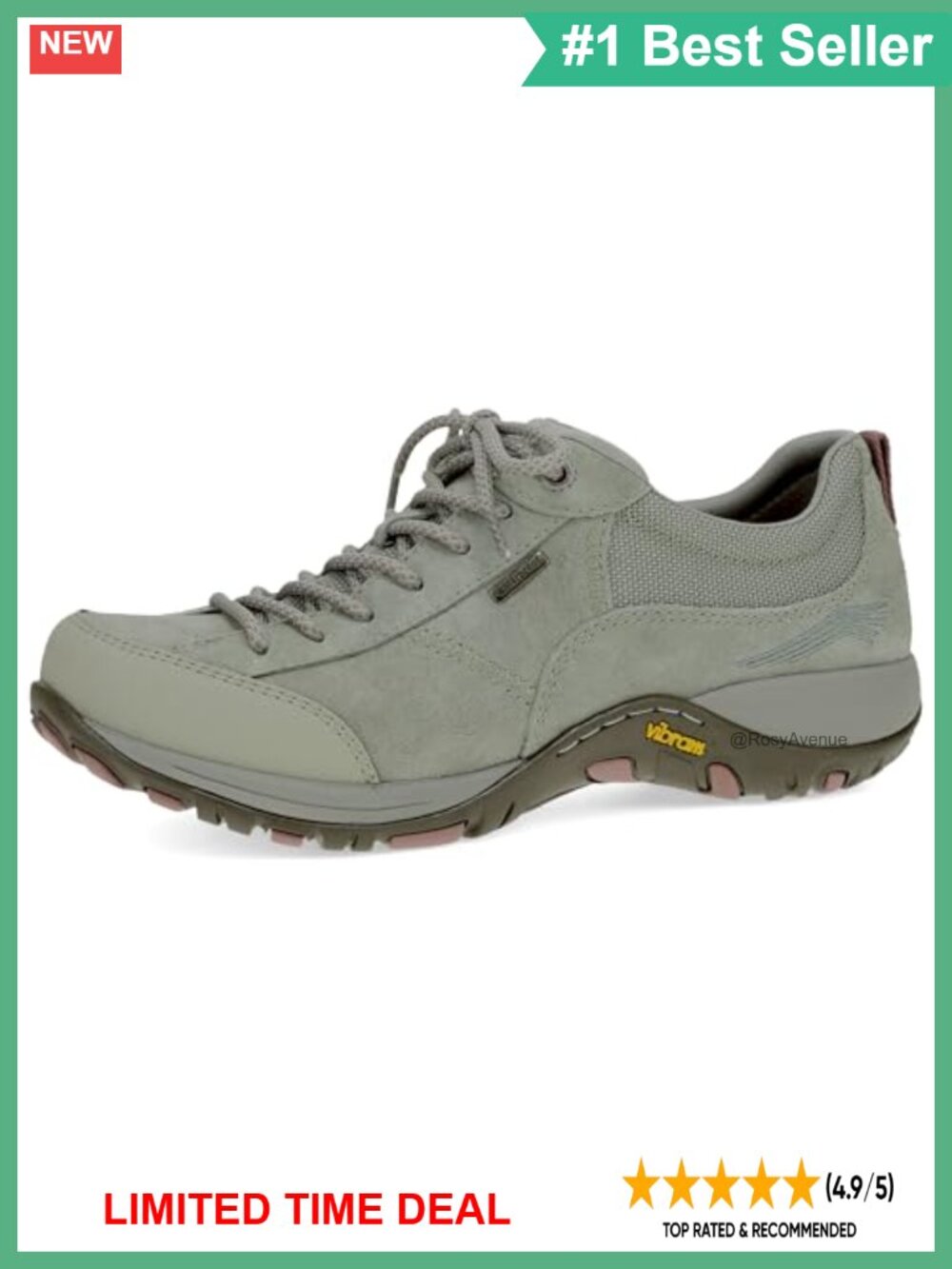 Waterproof Leather Outdoor Sneaker with Vibram Slip-Resistant Outsole and